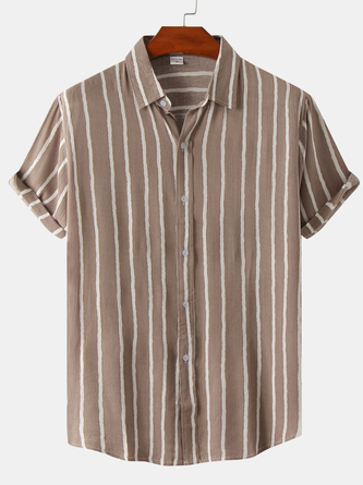 Striped Casual Short Sleeve Shirt