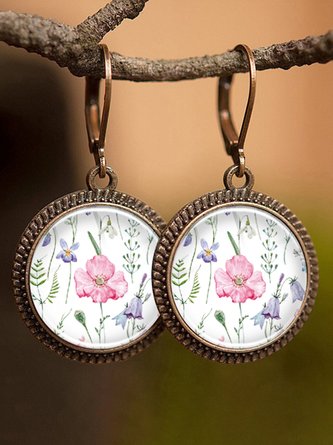 Spring Summer Floral Plant Time Jewelry Earrings