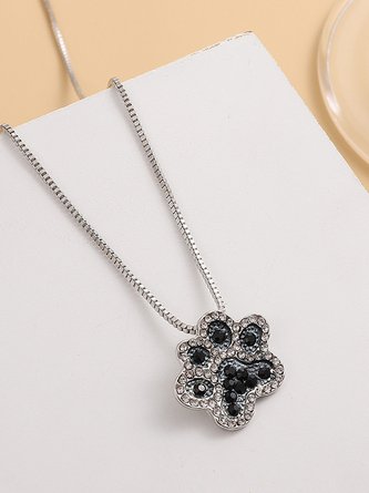 JFN Diamond and Dog Paw Black and White Necklace