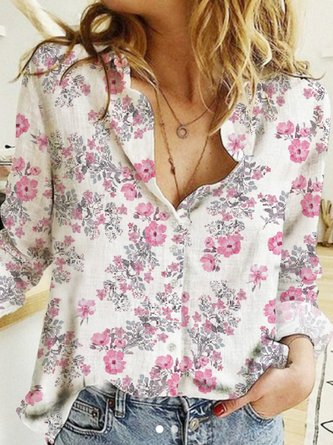 Button up floral shirt plus size