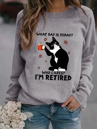 JFN Black Cat What Day Is Today Who Care Sweatshirts