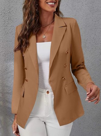 Loose Plain Casual Other Coat