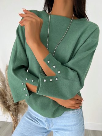 Casual Plain Wool/Knitting Regular Fit Sweater