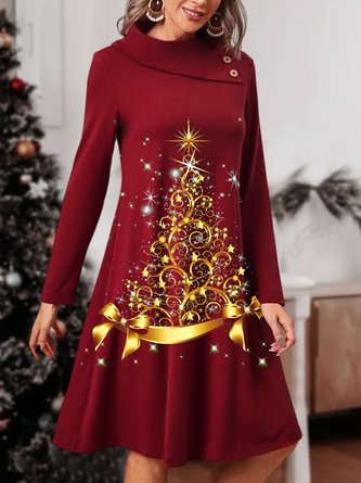 Asymmetrical Casual Loose Christmas Dresses