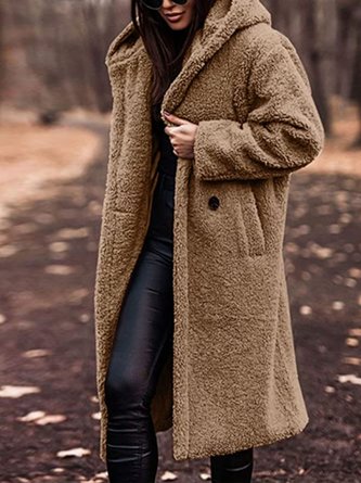 Casual Cross Neck Loose Other Coat
