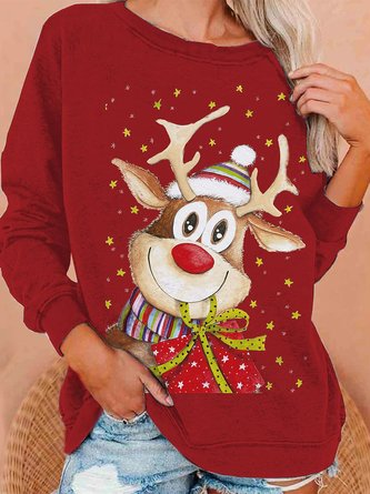 Women‘s Pullover Streetwear Christmas Print Sweatshirt