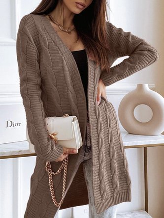 Wool Others Casual Sweater Coat