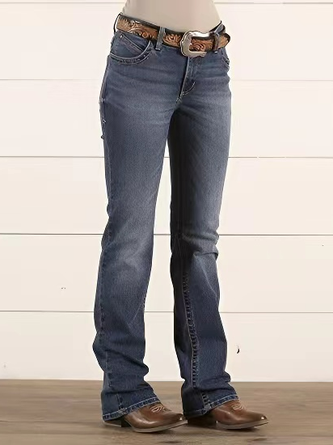 Casual Plain Denim Jean Without Belt