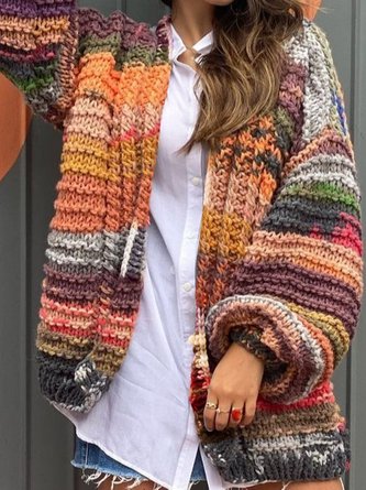 Wool/Knitting Loose Casual Sweater Coat