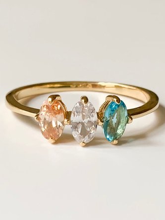 Vintage Colorful Diamond Ring Daily Commuter Party Wedding Jewelry