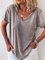 JFN V Neck Solid Causal T-Shirt/Tee