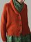 Red Vintage Cotton-Blend Buttoned Knit coat
