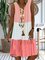 V Neck Casual Paneled Weaving Dress