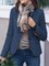 Work Pockets Solid Blazer Plus Size Coat