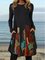 Vintage Long Sleeve Crew Neck Knitting Dress