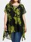 Plus Size Women Blouses Double Chiffon Print Blouse Women Short Sleeve Loose Shirt Tops