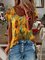 JFN Crew Neck Sunflowers Causal T-Shirt/Tee