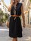 Cotton-Blend Sleeveless Shirt Collar Casual Holiday Dresses