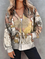 Map Cotton Blends Casual Hooded Knit coat