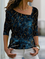 JFN Asymmetrical V Neck Glitters Daily T-Shirt/Tee