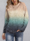 Ombre Crew Neck Casual Loosen Sweatshirts Gradient highlight Sweatshirts