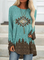 Cotton Blends Geometric Crew Neck Shirts & Tops