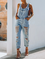 Denim Square Neck Regular Fit Jumpsuit & Romper