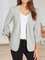 Collarless Long Sleeve Cardigan Nipped Waist Sleeve Knotable Casual Jacket