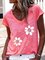 JFN V Neck Floral Casual T-Shirt/Tee