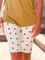 Casual Vacation Heart Printed Elastic Waist Shorts