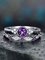 JFN Vintage Casual Purple Gemstone Layered Rings