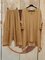 JFN V Neck Cotton Linen Texture Loose Basic Simple Two Pieces Plus Size