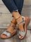 JFN Sequined Mirrored Faux Leather Block Heel Sandals