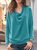 Casual Plus Size Tops Tunic Cowl Neck Sweater