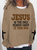 JESUS Letter Cotton Blends Vintage Sweatshirt