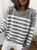 Crew Neck Casual Vintage Striped Sweater