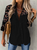 Contrast Lace Long Sleeve Button Down Shirt