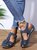 JFN Three-dimensional Flowers Hollow Straps Toe Wedge Sandals