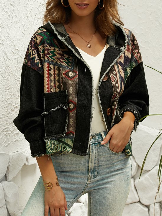 Abstract Casual Loose Jacket