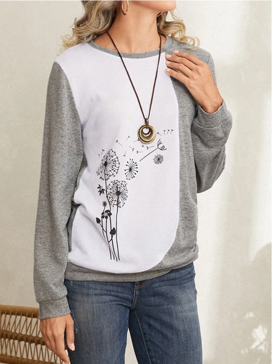 Floral Casual Crew Neck T-shirt