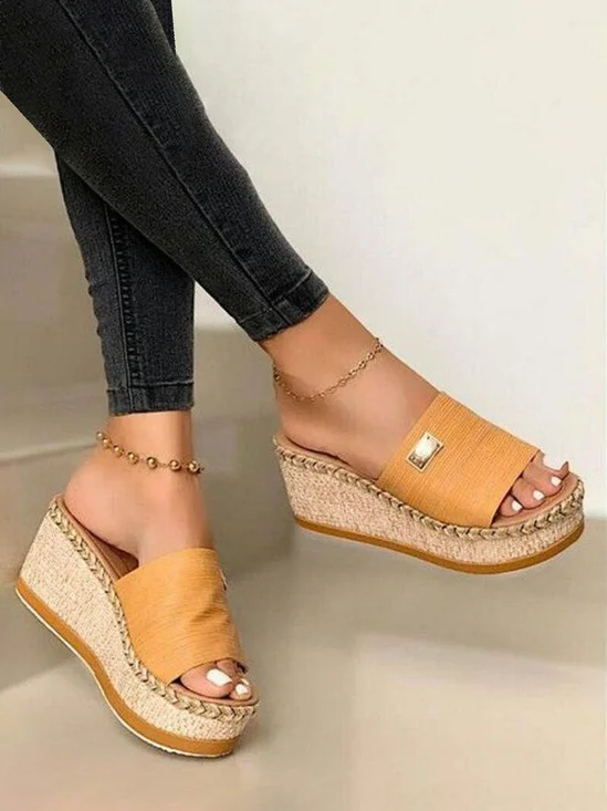 JFN  Resort Hemp Rope Sole Wedge Sandals