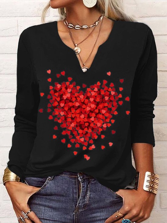 JFN Casual Loose Heart/Cordate T-Shirt