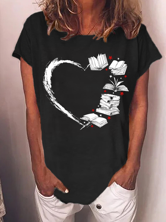 JFN Women's Book Lover Gift Cotton-Blend Casual T-Shirt