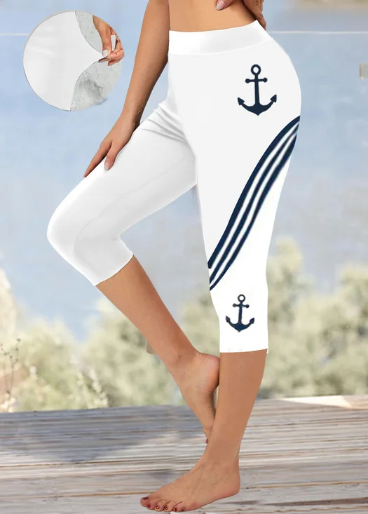 Anchor Tight Knitted Casual Nautical Leggings