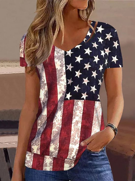 America Flag Casual T-Shirt