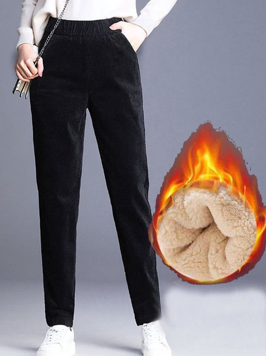 Thermal Fleeced Line Pants With Pockets