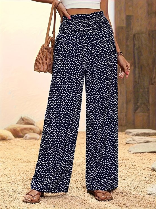 Women's H-Line Wide Leg Pants Daily Going Out Pants Casual Scramble Small Daisy Spring/Fall Pants