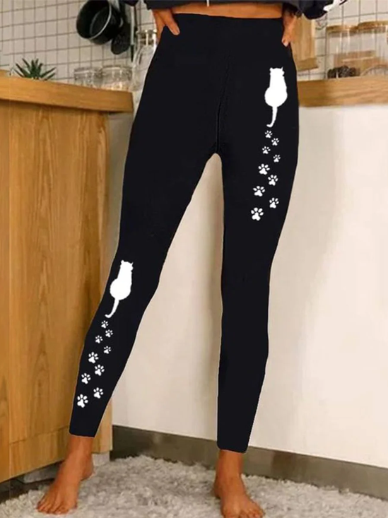 Women's H-Line Slim Fit Pants Daily Going Out Pants Vintage Jersey Animal All Season Pants