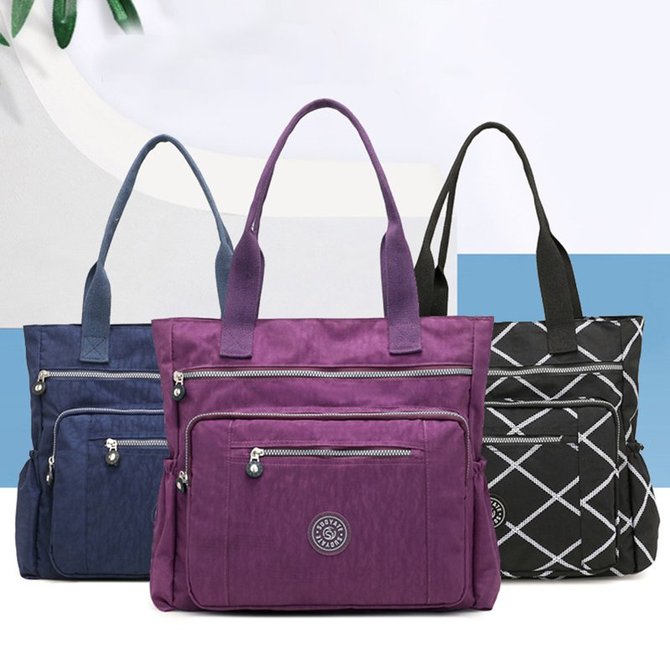 Women Multi Pockets Large Capacity Waterproof Nylon Handbag Shoulder Bag Justfashionnow 