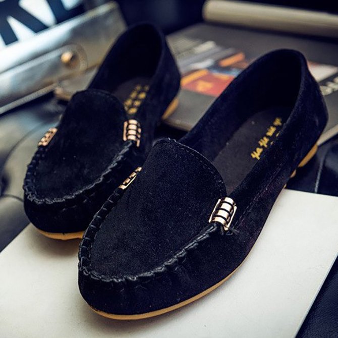 JFN  Flat Portable Soft Loafers For Women